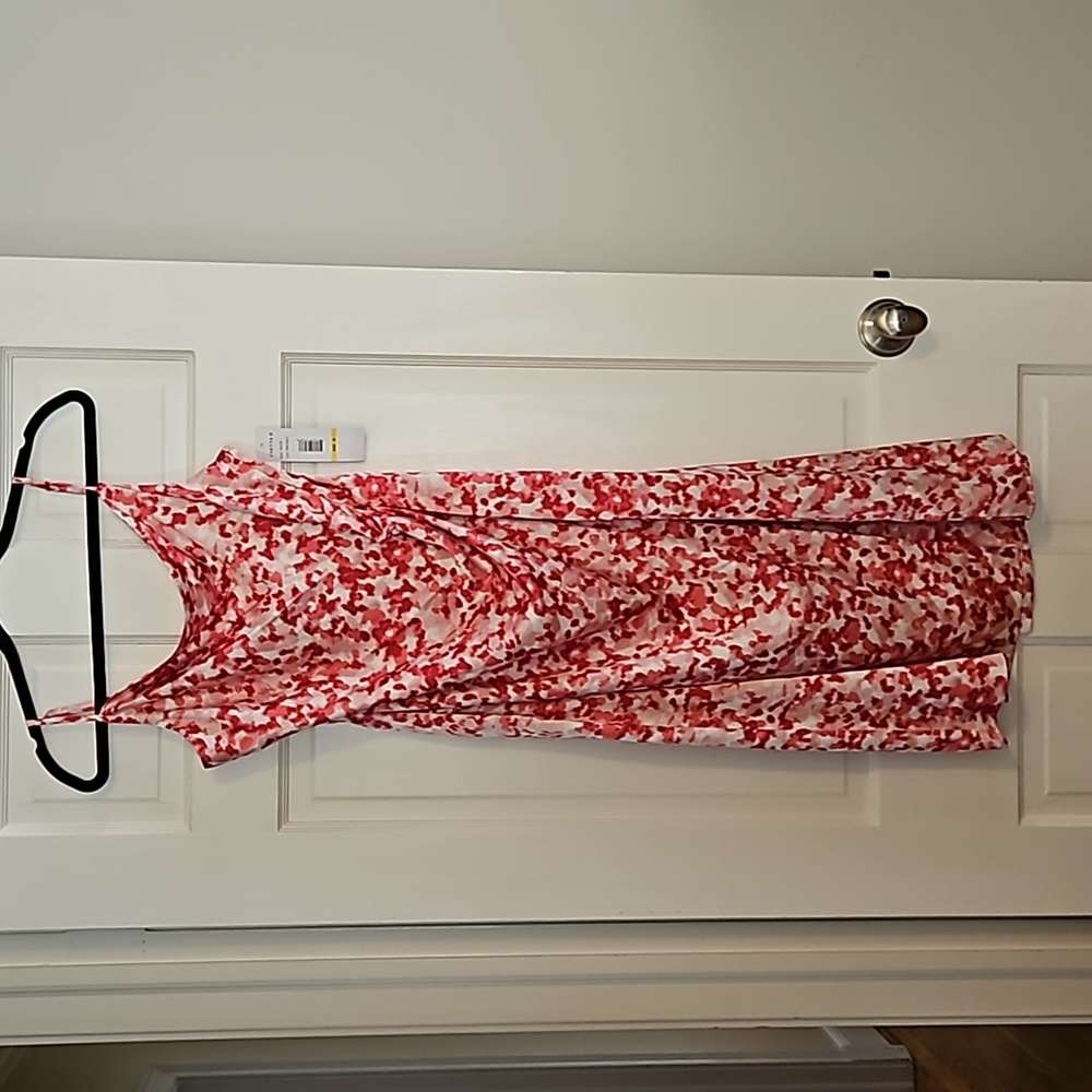 NWT! Chetta B Fushia Cheetah Print Slip Midi Slip Dress Size Medium
